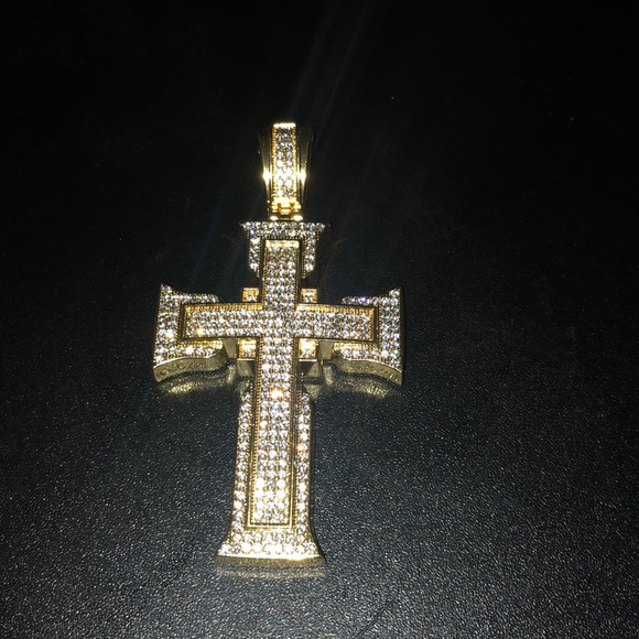 Gold And Silver Plated Cross Pendant - Picture 2 of 6